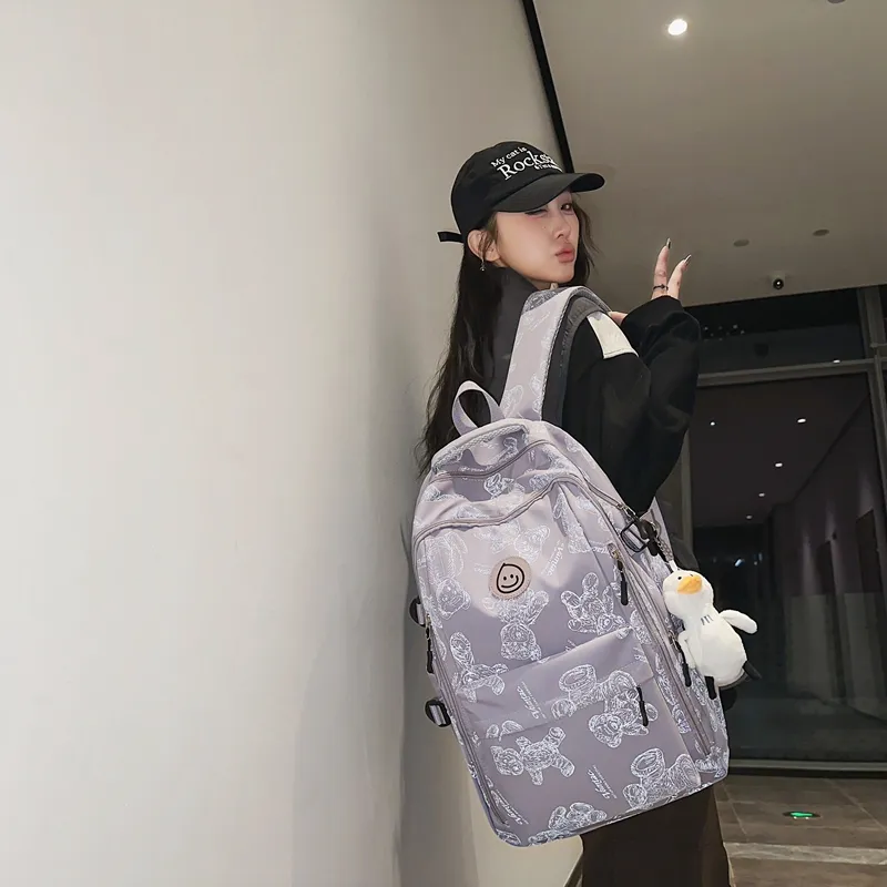 Yalu Nylon Backpack Regular Unisex Multicolor-16