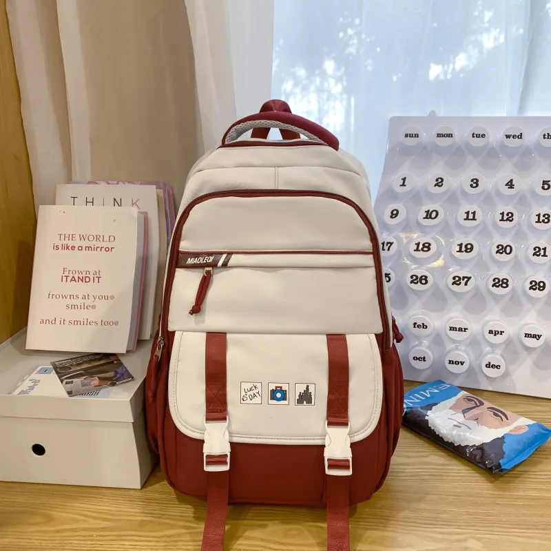 Yalu Nylon Backpack Regular Women's Khaki/Pink/Orange/Purple/Red-17