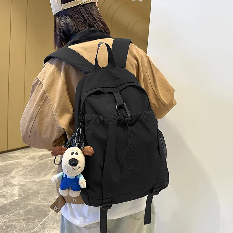Yalu Nylon Backpack Regular Unisex Light Gray/Red/Black/Neon Green/Brown-1
