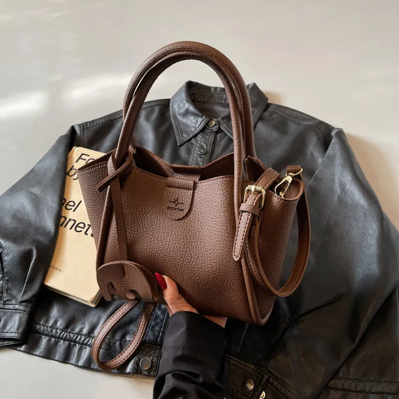 Yalu PU Handbag Women's Black/Ecru/Coffee/Brown/Khaki-20