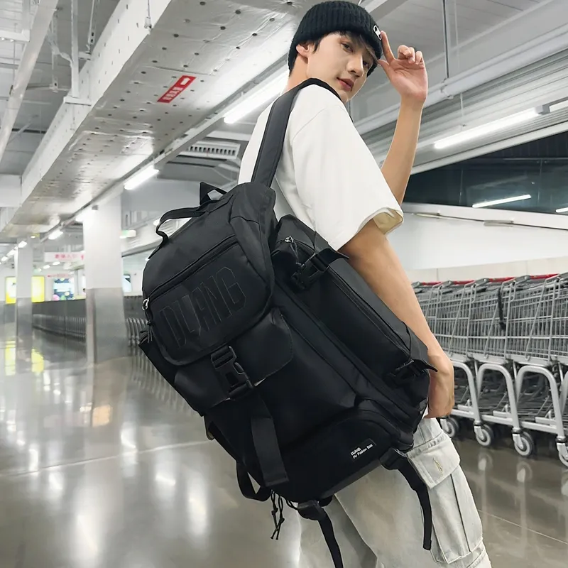 Yalu Oxford With Leather Film Backpack Unisex Multicolor-10