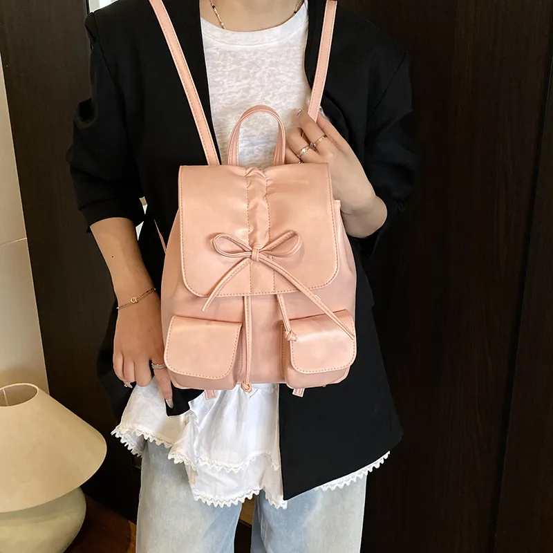 Yalu PU Backpack Women's Pink/Coffee-8