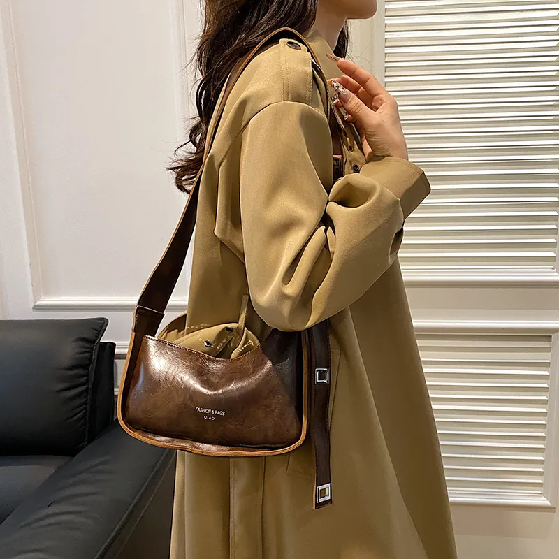 Yalu PU Saddle Bag, Shoulder Bag Regular Women's Coffee-3