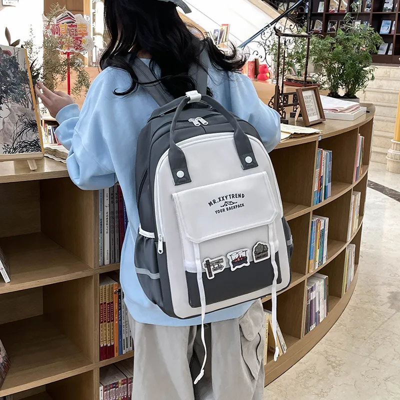 Yalu Nylon Fabric Backpack Regular Unisex Multicolor-1