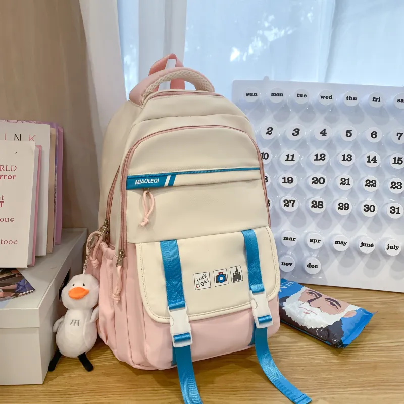 Yalu Nylon Backpack Regular Women's Khaki/Pink/Orange/Purple/Red-7