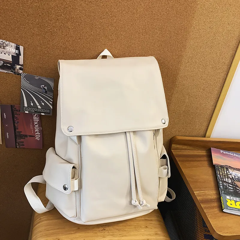 Yalu PU Backpack Unisex White/Gray/Black/Khaki-11