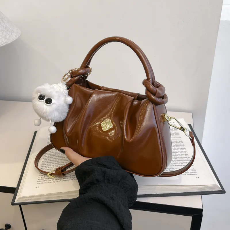 Yalu PU Handbag Regular Women's White/Brown/Black-12
