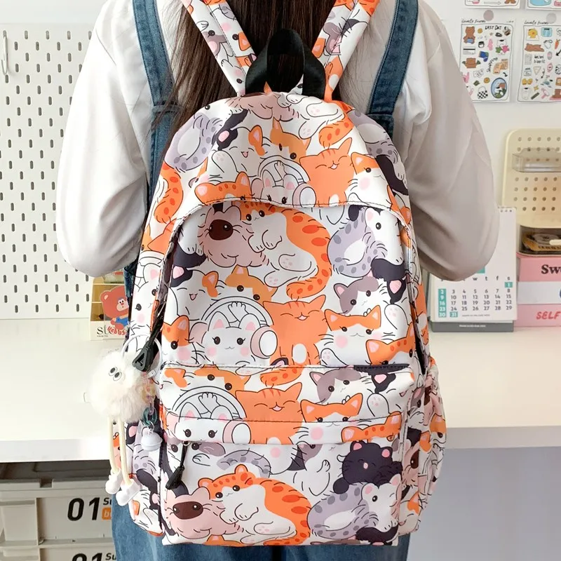 Yalu Nylon Fabric Backpack Regular Unisex Multicolor-9