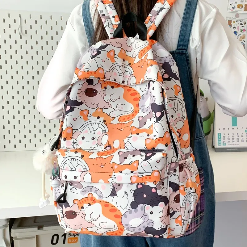 Yalu Nylon Fabric Backpack Regular Unisex Multicolor-11