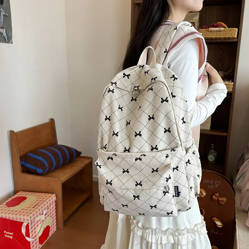 Yalu Corduroy Backpack Women's Multicolor-1