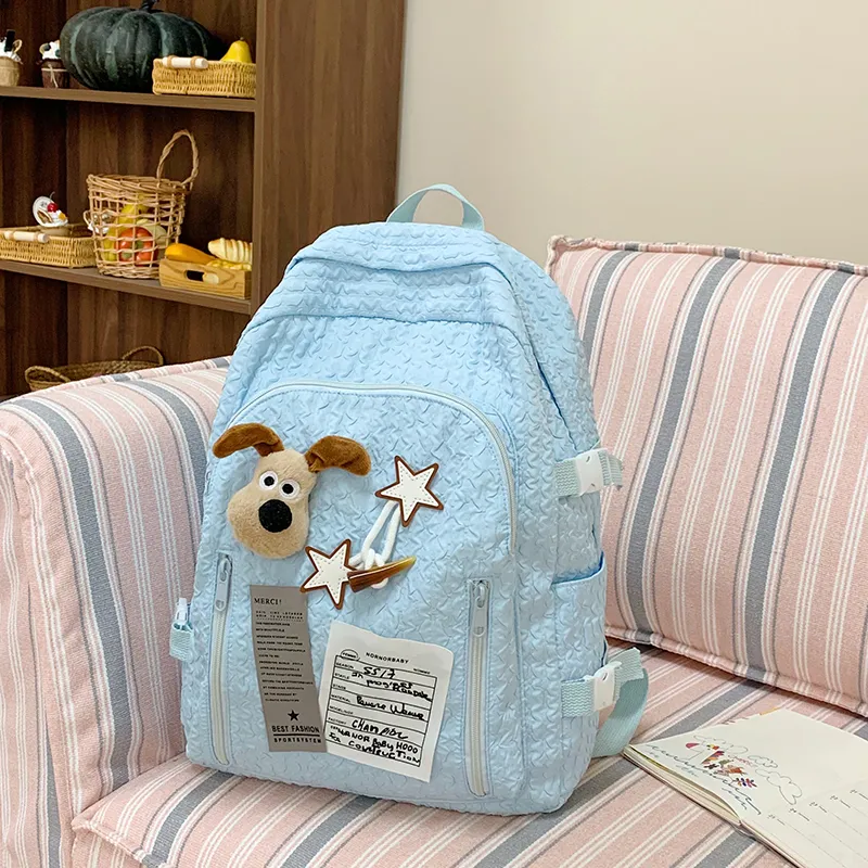 Yalu Nylon Fabric Backpack Regular Women's Light Yellow/Black/Light Green/Lake Blue/Pink-23