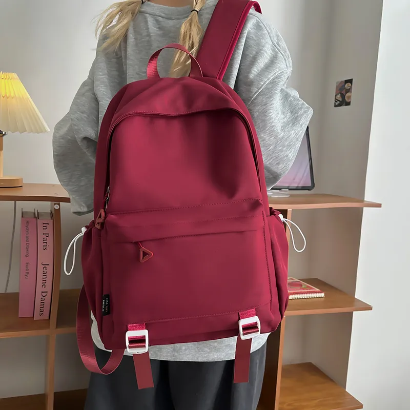 Yalu Nylon Backpack Unisex Black/Red/White/Khaki-6