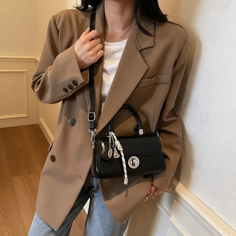 Yalu PU Handbag, Shoulder Bag, Crossbody Bag Regular Women's Black/Ecru/Coffee/Pink/Gray-4