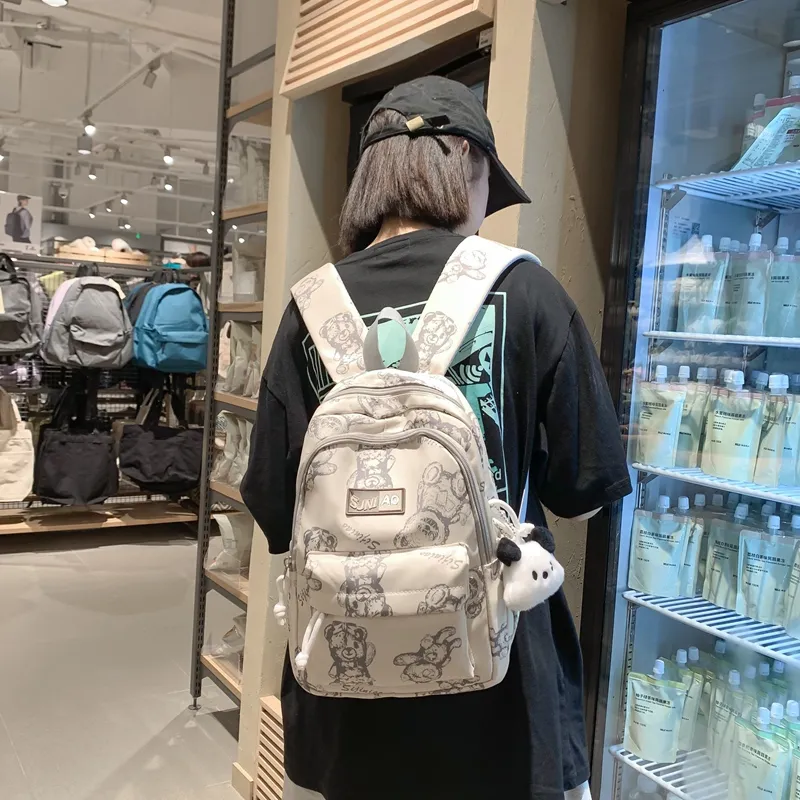 Yalu Nylon Laptop Bag Backpack Unisex Multicolor-5
