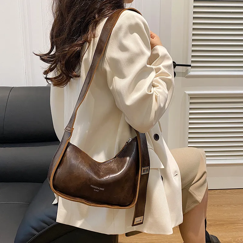 Yalu PU Saddle Bag, Shoulder Bag Regular Women's Coffee-1