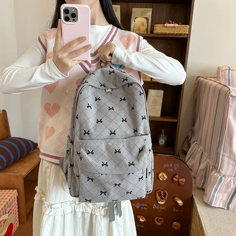 Yalu Corduroy Backpack Women's Multicolor-7
