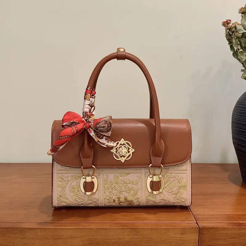 Yalu PU Crossbody Bag, Shoulder Bag, Handbag Regular Women's Red/Brown-6