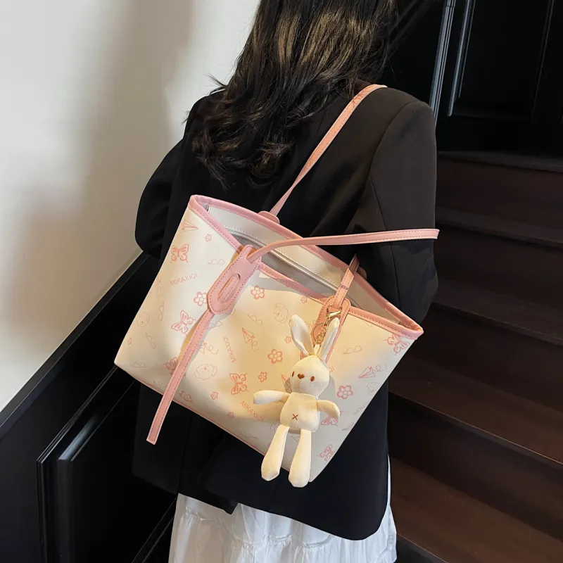 Yalu PU Portable One Shoulder Bag Regular Women's Pink/Khaki/Black/Brown-2