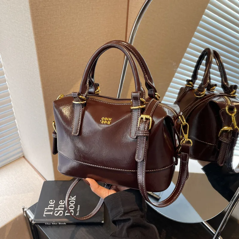 Yalu PU Shoulder Bag, Crossbody Bag, Handbag Regular Women's Black/Ecru & Coffee/Burgundy & Coffee-22