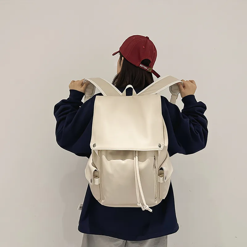 Yalu PU Backpack Unisex White/Gray/Black/Khaki-9