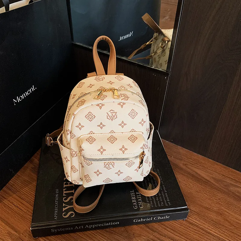 Yalu PU Backpack Women's White/Khaki/Coffee-18