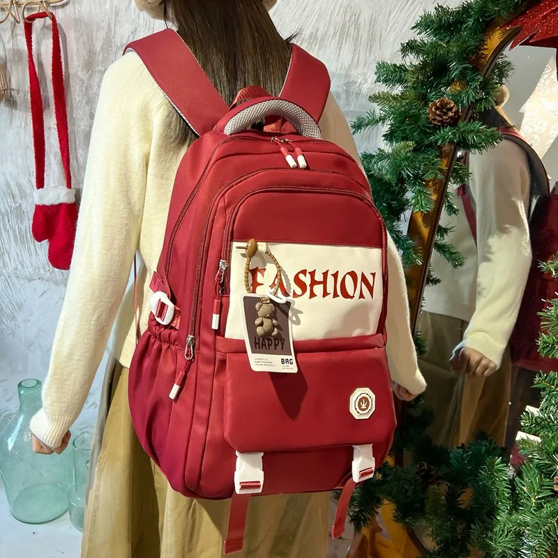 Yalu Nylon Backpack Regular Unisex Gray/Black/Red/Khaki-10