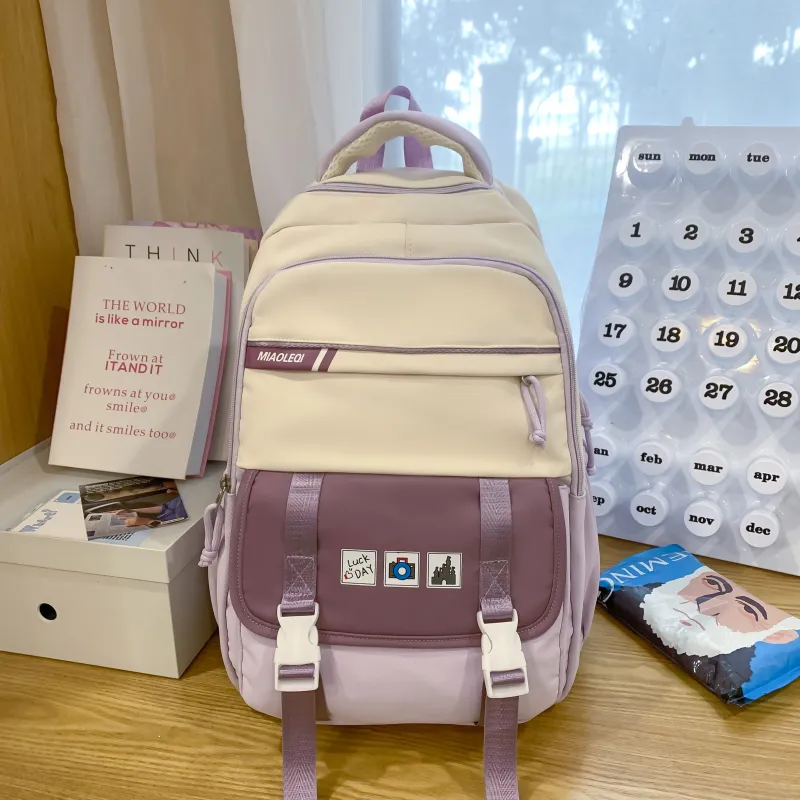 Yalu Nylon Backpack Regular Women's Khaki/Pink/Orange/Purple/Red-13
