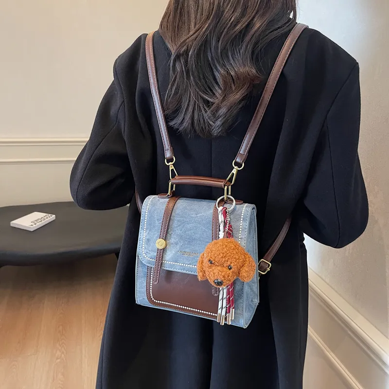 Yalu PU Backpack Regular Women's Yellow Brown/Ecru/Black/Coffee/Blue/Pink-33