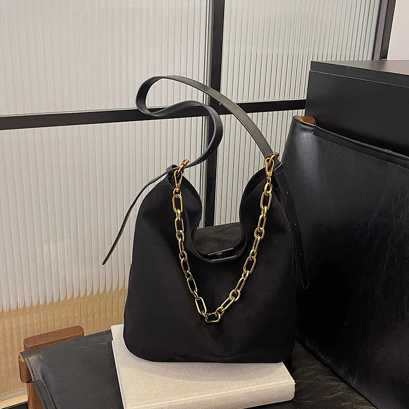 Yalu Suede Material Shoulder Bag Women's Brown/Coffee/Green/Black-2