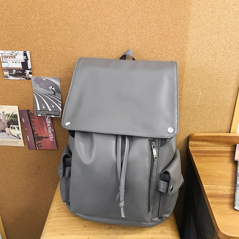 Yalu PU Backpack Unisex White/Gray/Black/Khaki-15