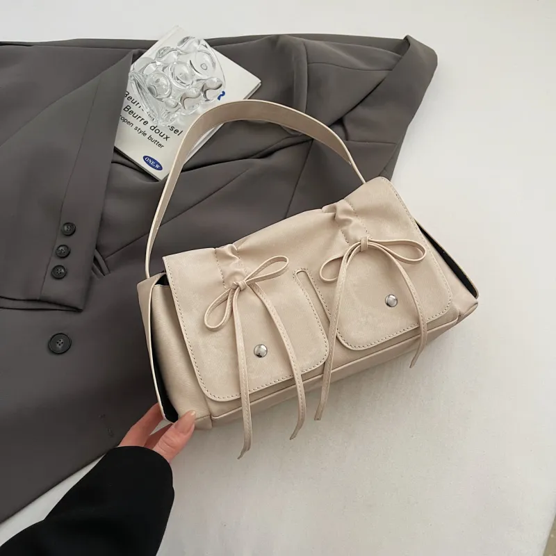 Yalu PU Shoulder Bag Women's Black/Blue/Coffee/Pink/Ecru-17