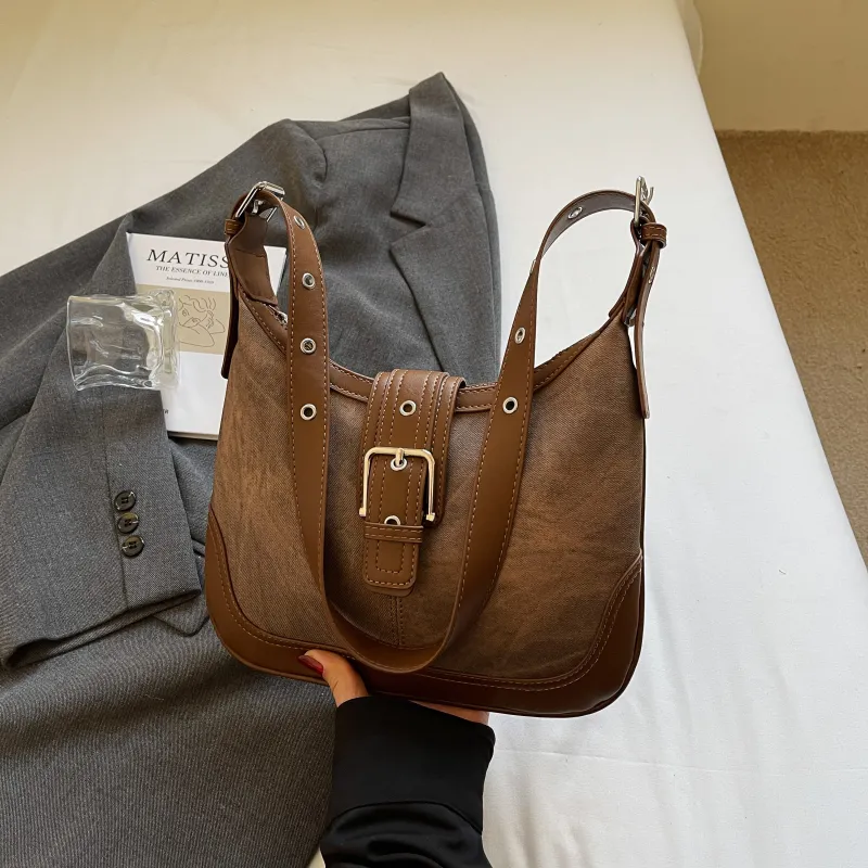 Yalu PU Crossbody Bag, Shoulder Bag Regular Women's Dark Tea/Ecru/Blue/Coffee-21