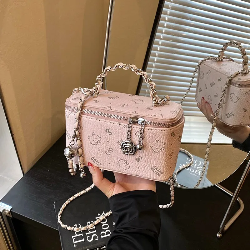 Yalu PU Box Bag, Shoulder Bag, Crossbody Bag, Handbag Women's White/Pink/Brown-2