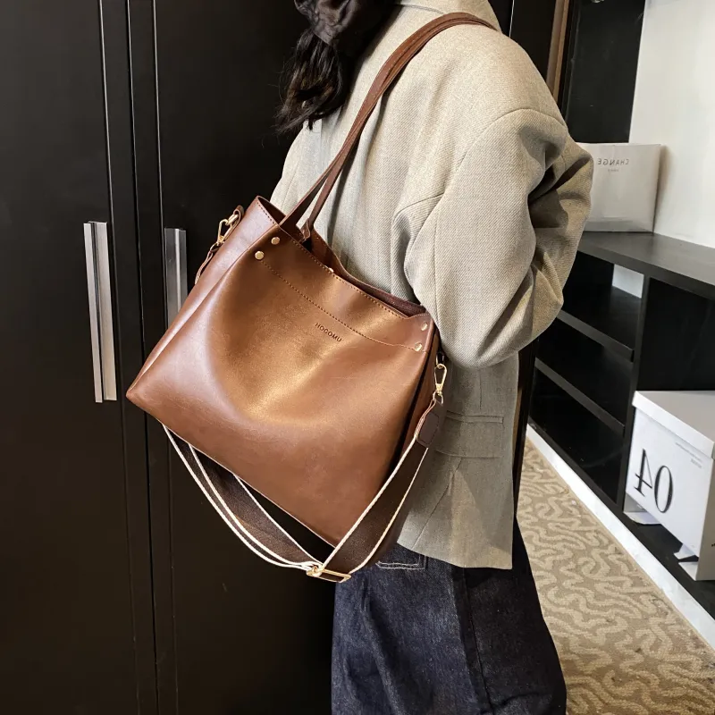 Yalu PU Shoulder Bag, Handbag Women's White/Black/Brown/Coffee-22