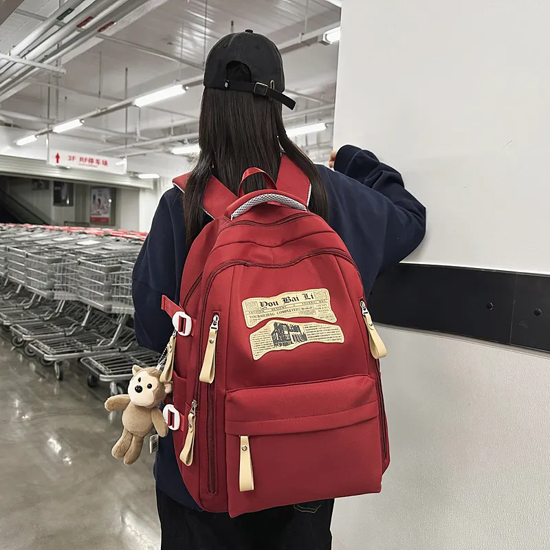 Yalu Nylon Backpack Regular Unisex Multicolor-17