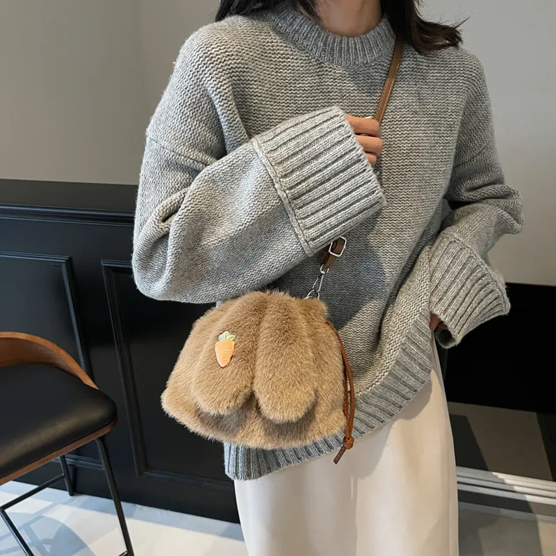 Yalu Plush One Shoulder Handbag Regular Women's Multicolor-27