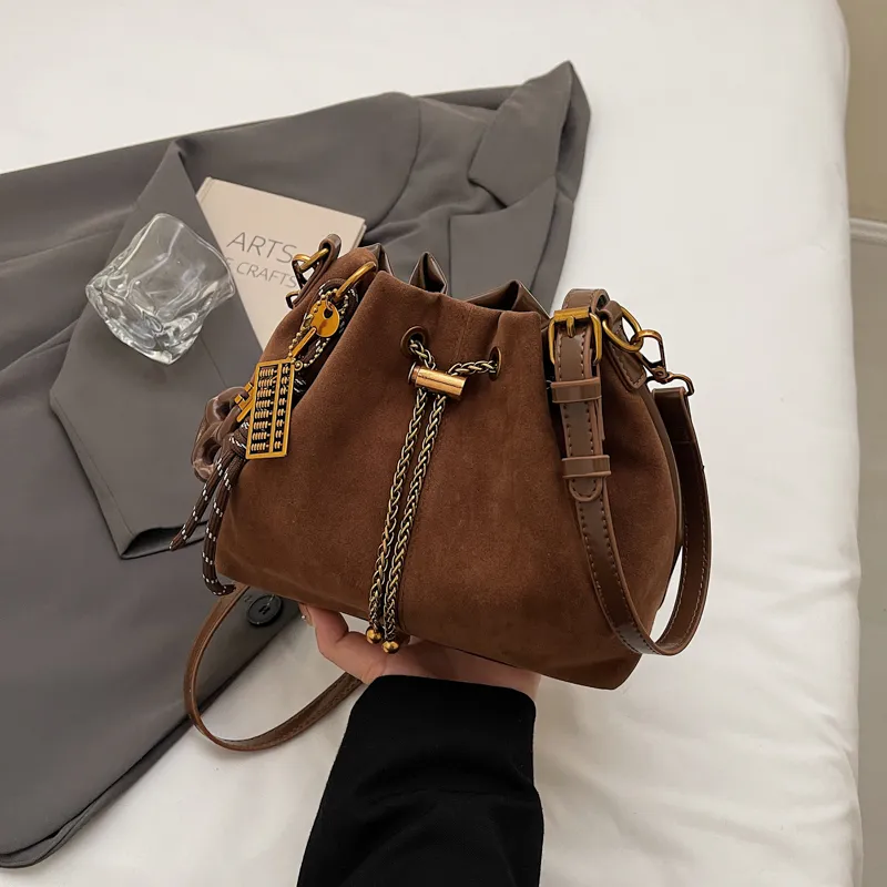 Yalu PU Suede Material Shoulder Bag Regular Women's Multicolor-2
