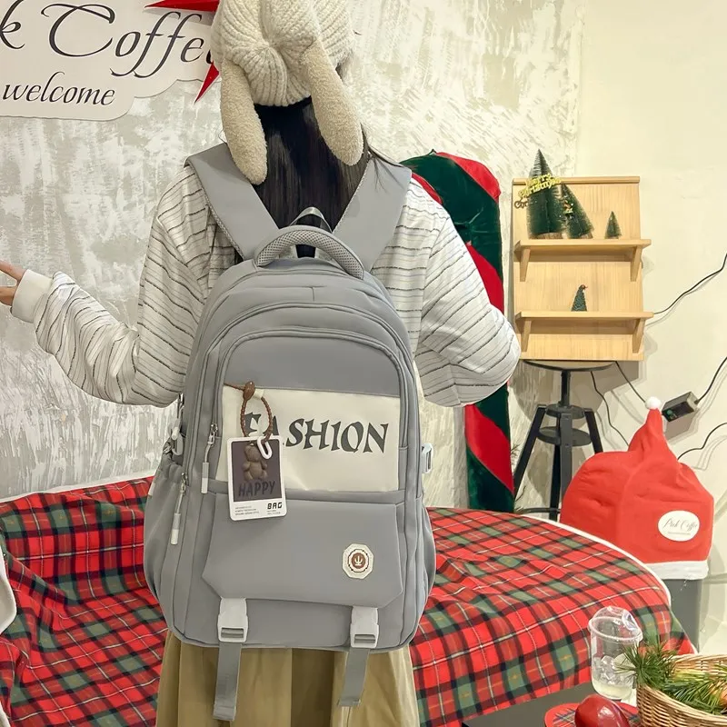 Yalu Nylon Backpack Regular Unisex Gray/Black/Red/Khaki-3