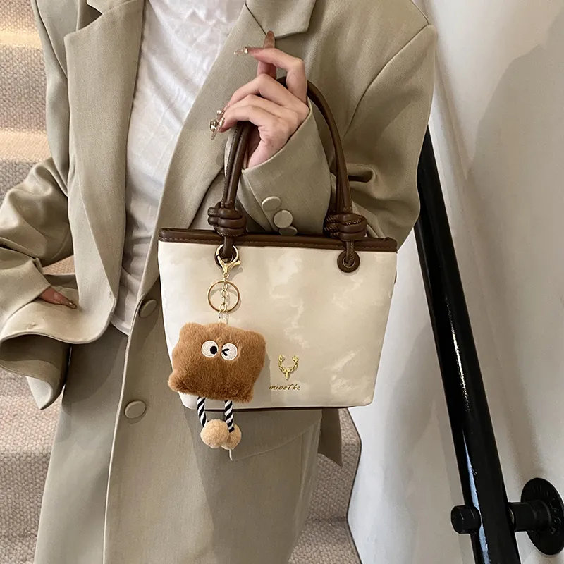 Yalu PU Tote Bag, Shopping Bag, Shoulder Bag, Handbag Regular Women's Black/Beige/Brown-9