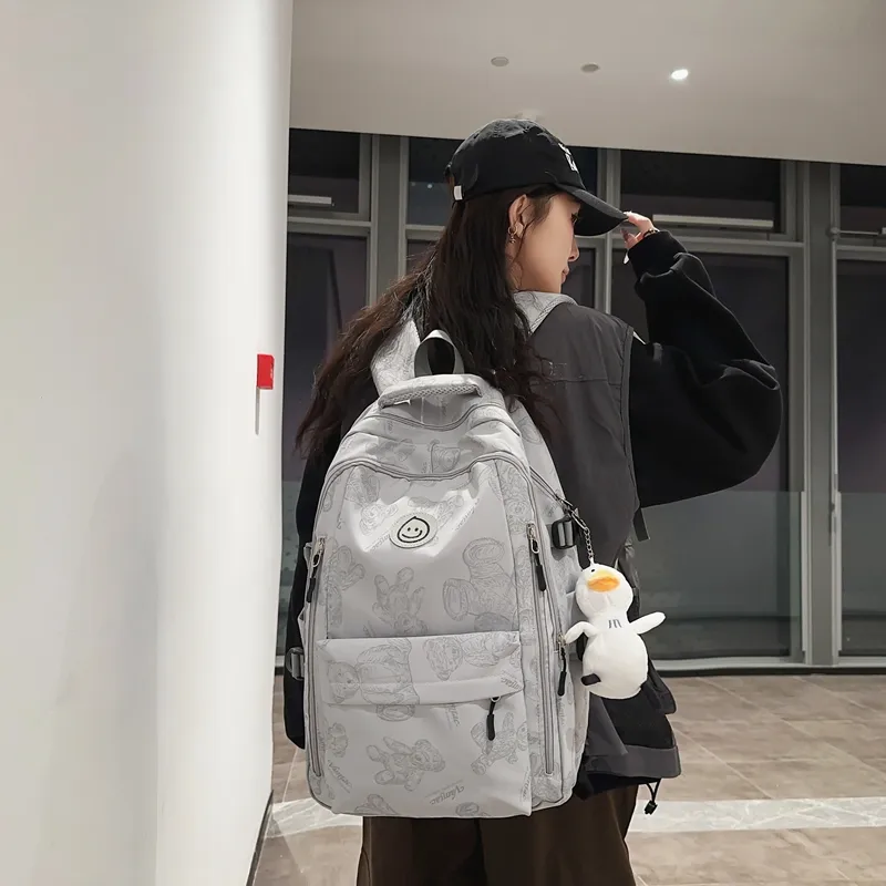 Yalu Nylon Backpack Regular Unisex Multicolor-21