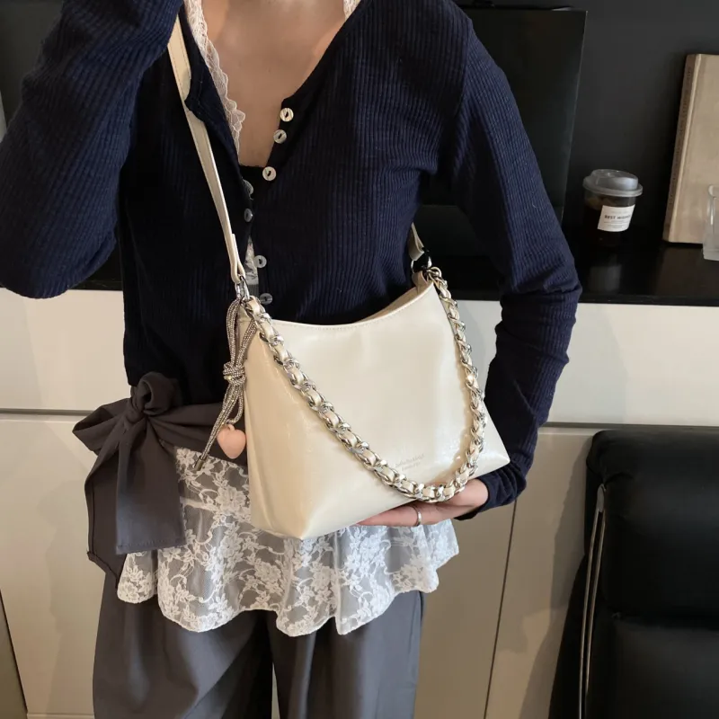 Yalu PU Portable Crossbody Bag, Shoulder Bag Regular Women's White/Silver/Black/Pink-3