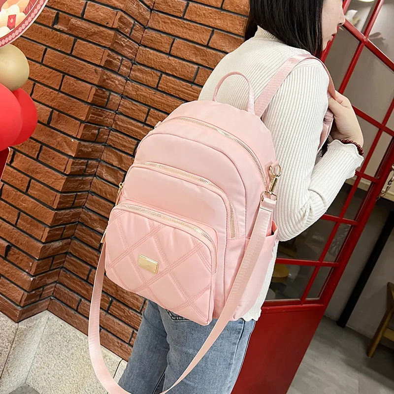 Yalu Oxford Backpack Regular Women's Silver/Black/Pink/Violet/Apricot-16