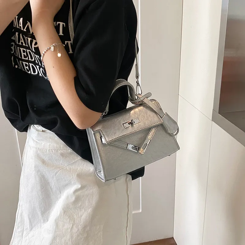 Yalu PU One Shoulder Handbag Women's Black/Ecru/Pink/Silver-23
