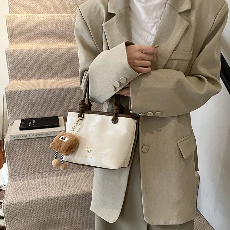 Yalu PU Tote Bag, Shopping Bag, Shoulder Bag, Handbag Regular Women's Black/Beige/Brown-11