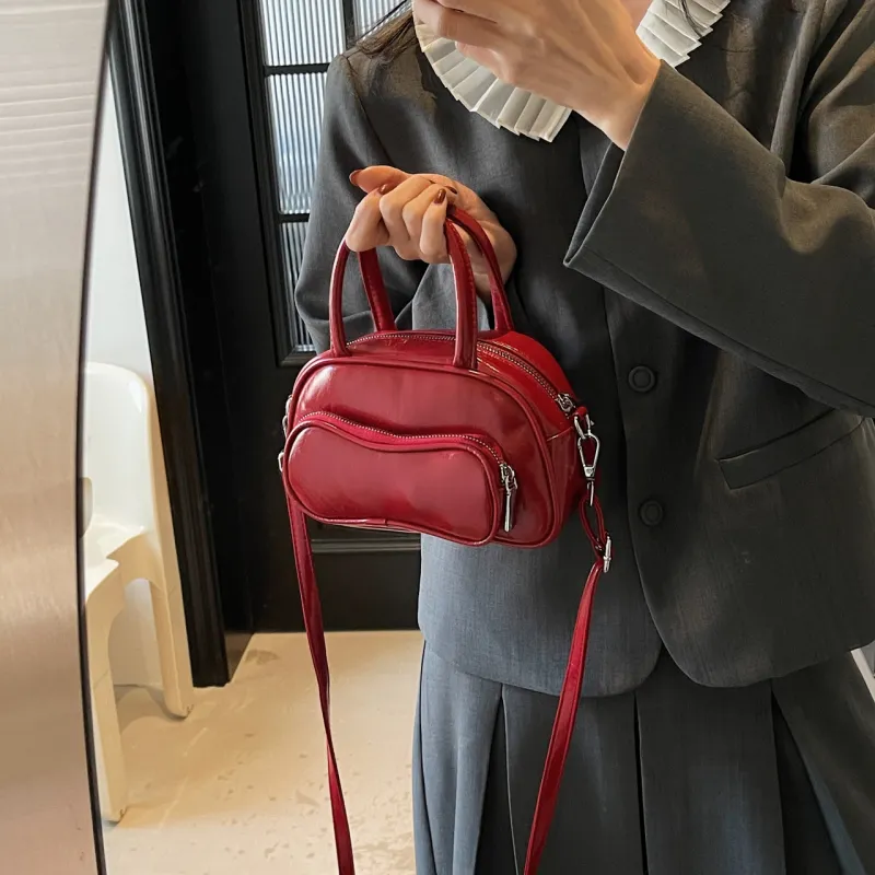 Yalu PU Shoulder Bag Crossbody Bag Handbag Regular Women's Black/Ecru/Burgundy/Blue/Pink-20