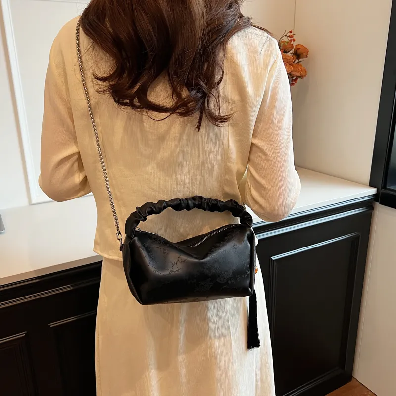 Yalu PU Pillow Bag, Handbag, Shoulder Bag, Crossbody Bag Women's Green/Silver/Black/Ecru-20