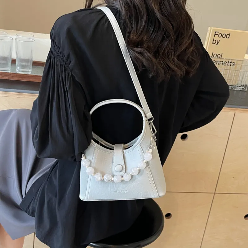 Yalu PU Shoulder Bag, Crossbody Bag, Handbag Women's Black/Ecru/Pink/Silver-25