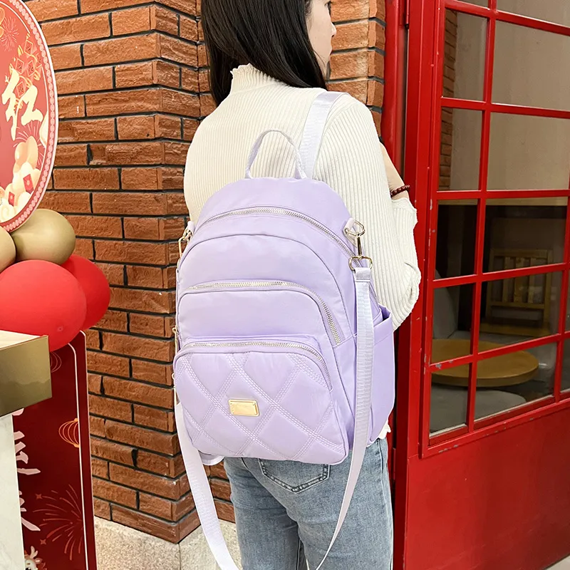 Yalu Oxford Backpack Regular Women's Silver/Black/Pink/Violet/Apricot-22