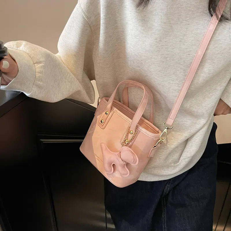 Yalu PU Handbag, Shoulder Bag Regular Women's Ecru/Black/Dark Brown/Pink-6