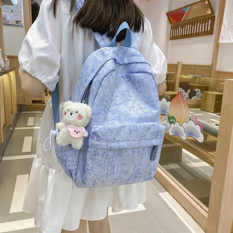 Yalu Nylon Backpack Unisex Purple/Blue/Pink-10